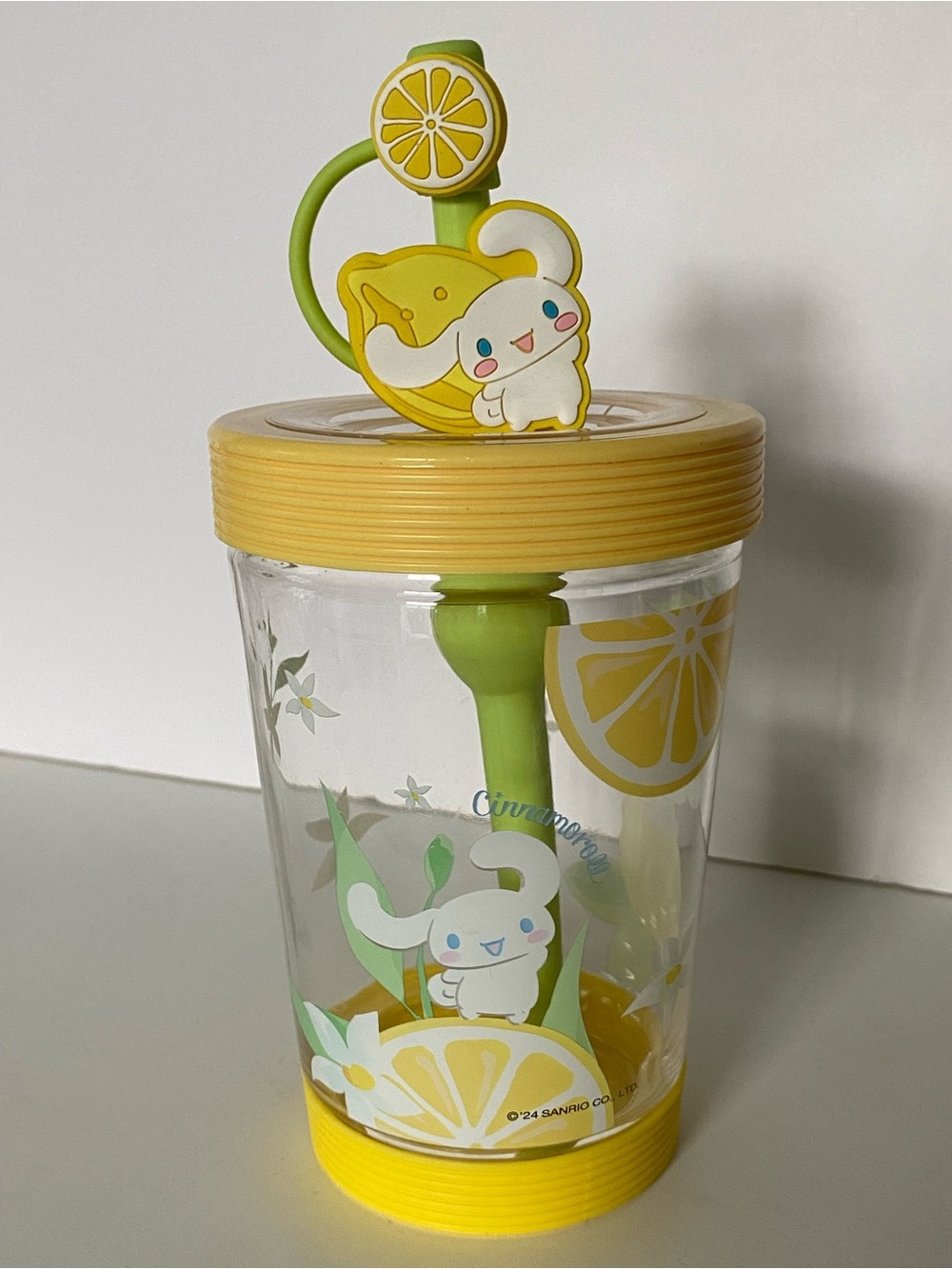 Sanrio Miniso Cinnamoroll Citrus Series Portable Cup Straw Lemon Theme New 2024